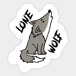 Cute Lone Wolf Cartoon Sticker